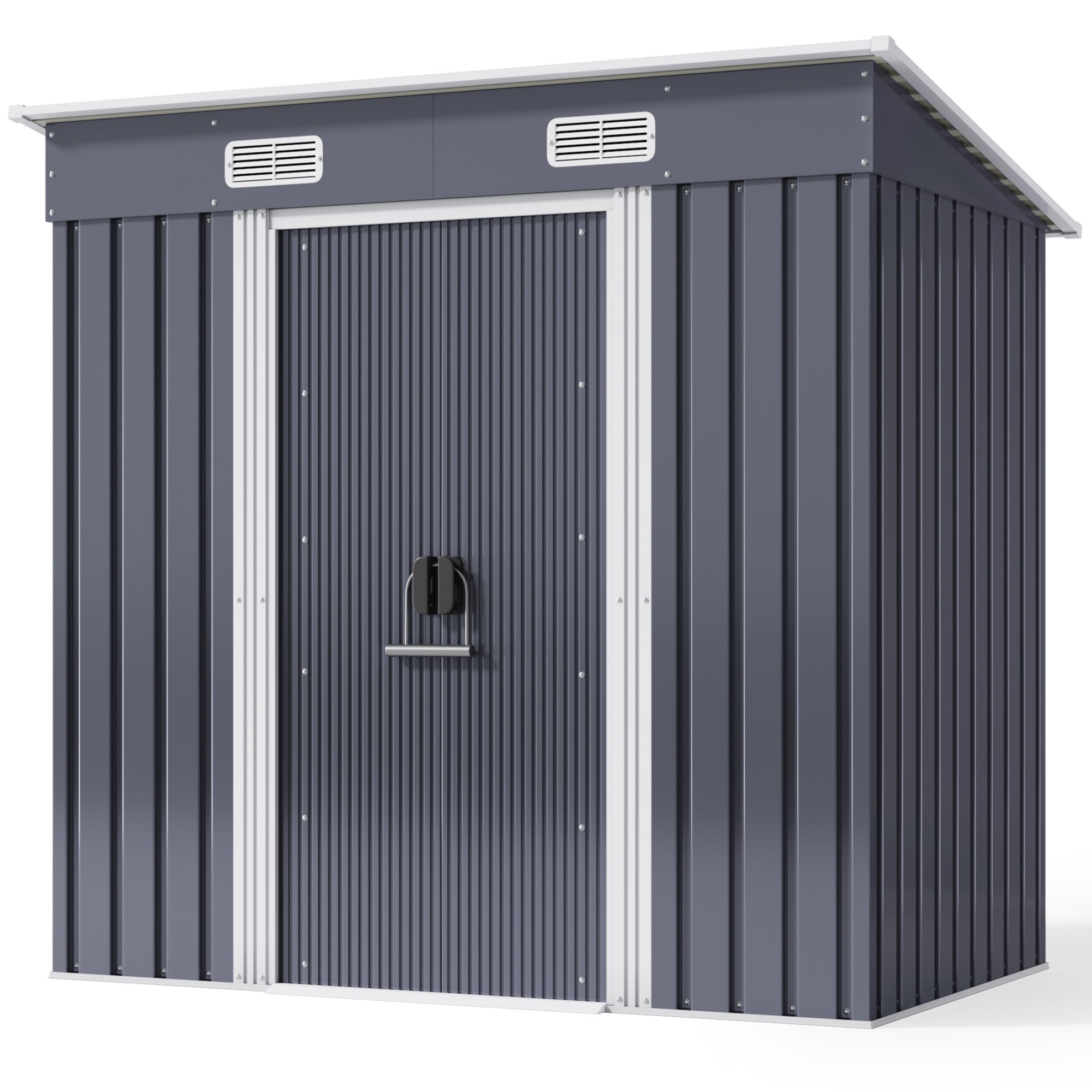 Szał Ogrodowy Metalowy 1,99 m² ze Stali Galwanizowanej, Kolor Antracytowy, Wymiary 183 x 109 x 182 cm Bealife