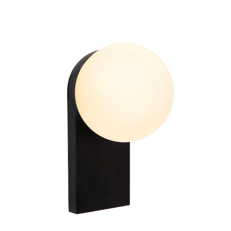 Kinkiet LED TASSA czarno-biały 10W ciepła 600lm szkło wym:21,8x14,2x17cm IP44 Lucide