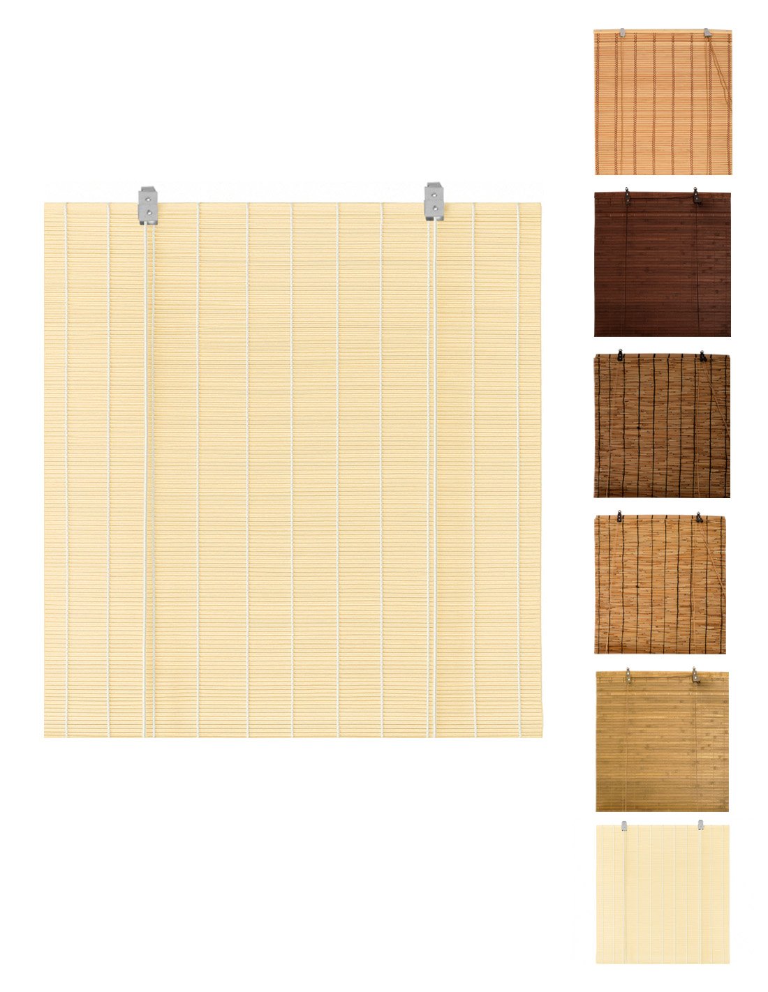 Persiana de bambú enrollables – estor bambú natural para interior | 100x180 cm (natural)