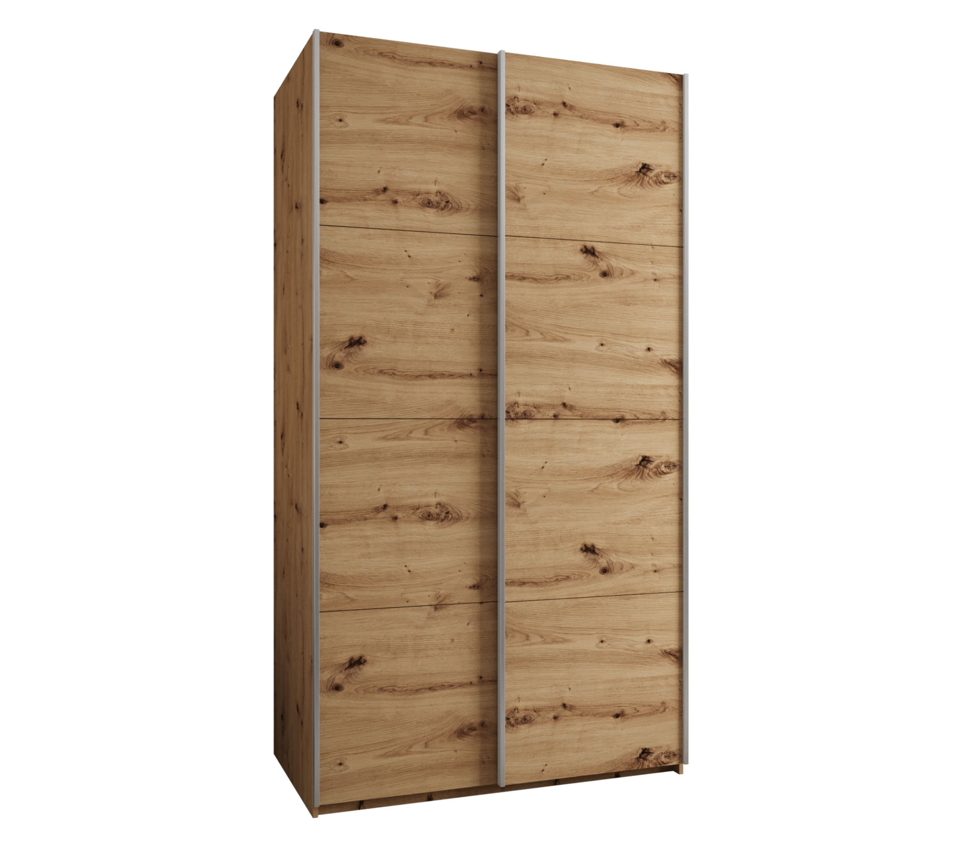 Szafa przesuwna wysoka Lux 1 130 x 64 x 245,5 cm artisan + artisan + u. srebrny - Abiks Meble