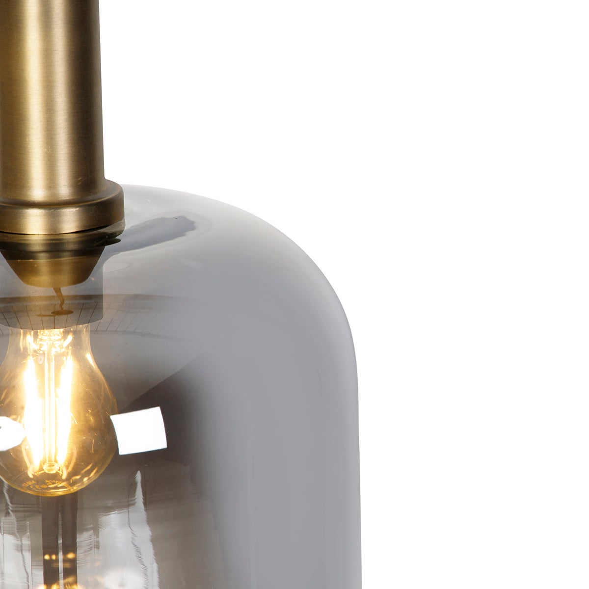 Qazqa design lampe suspendue intelligente - Zuzanna - noir et fumé, rond, ampoule led 7w, e27, 2700k - 6500k, dimmable, 25cm, - 6