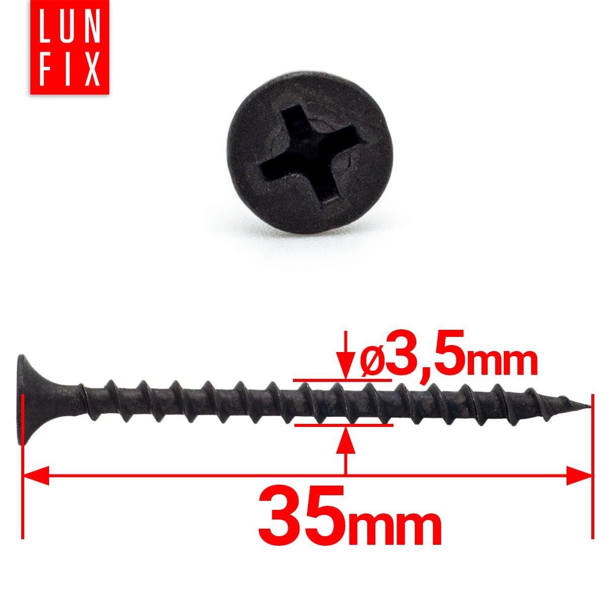 Wkręty do kartongipsu do drewna 3,5x3,5mm 1000szt. - 2