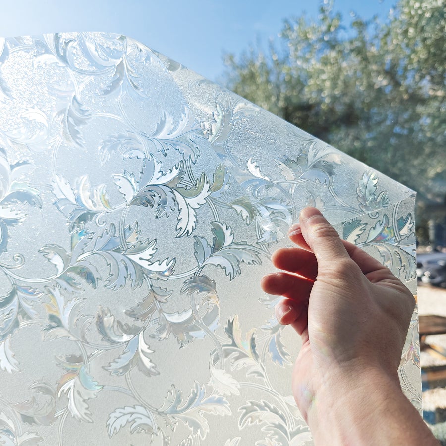 Película estática para vidros GLC-1041. Privacidade e decoração. 99% de proteção UV. Sem adesivo. Fácil de aplicar com água. Reposicionável. 46x150cm - 4