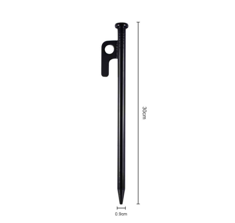 Picchetti da tenda 8 pezzi, picchetti di fissaggio da 30 cm, picchetti da campeggio con ganci e levachiodi, picchetto di fissaggio per tenda (nero) | Leroy Merlin