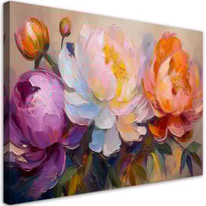 Obraz na płótnie, Piwonie Kwiaty Rośliny Kolorowe 120x80 - Leroy
