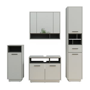 Set Mobili Bagno Vicco Beatrice - 4 Pezzi, Bianco E Rovere, Design Moderno E Funzionale - Foto 4