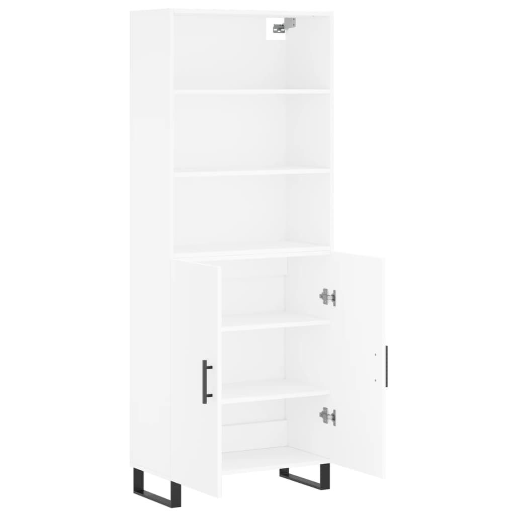 Buffet haut Blanc 69,5x34x180 Bois d'ingénierie - 4