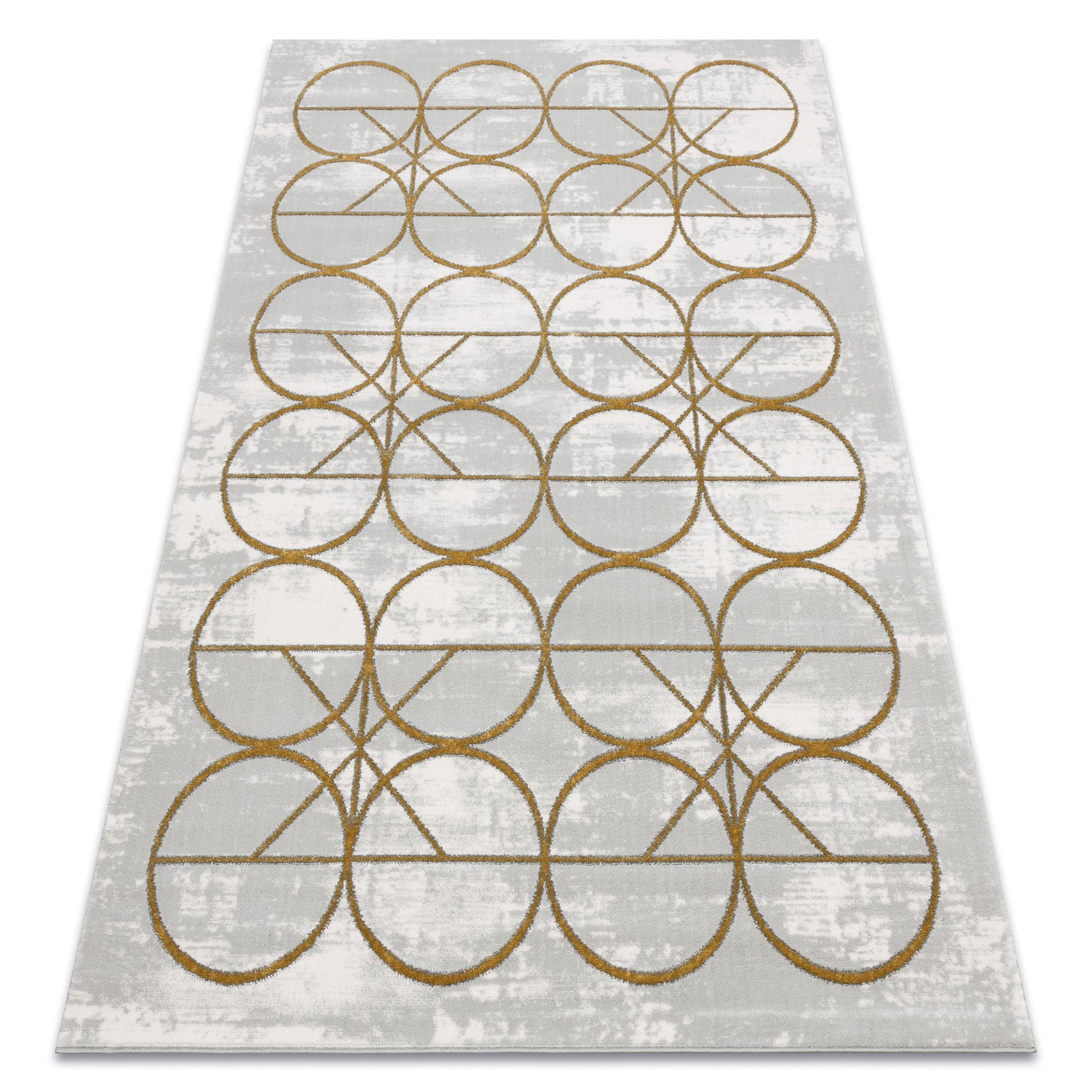 Dywan EMERALD ekskluzywny 1010 glamour, stylowy koła krem / złoty 240x330 cm