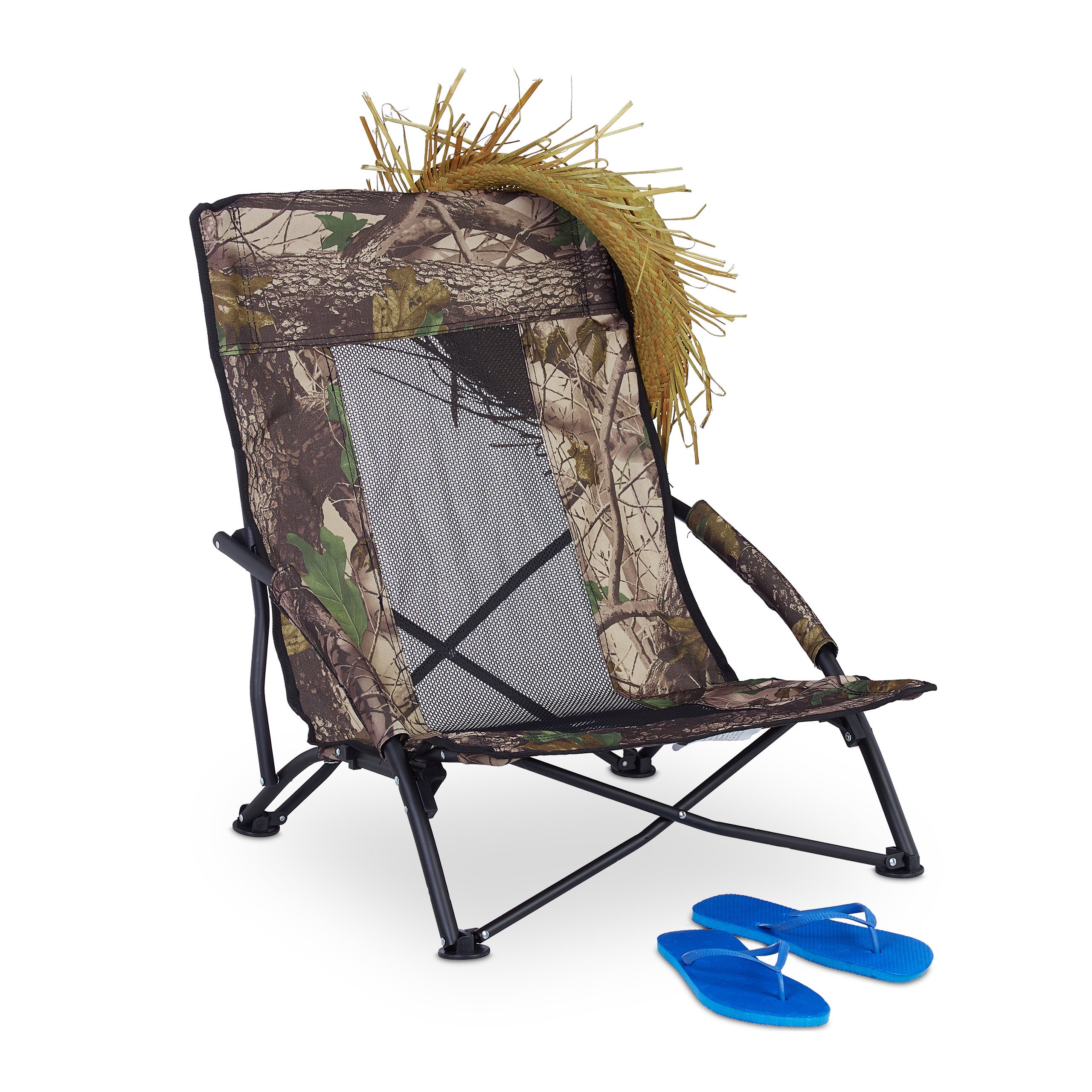 Relaxdays Chaise longue transat pare-soleil pliante jardin HxlxP 37 x