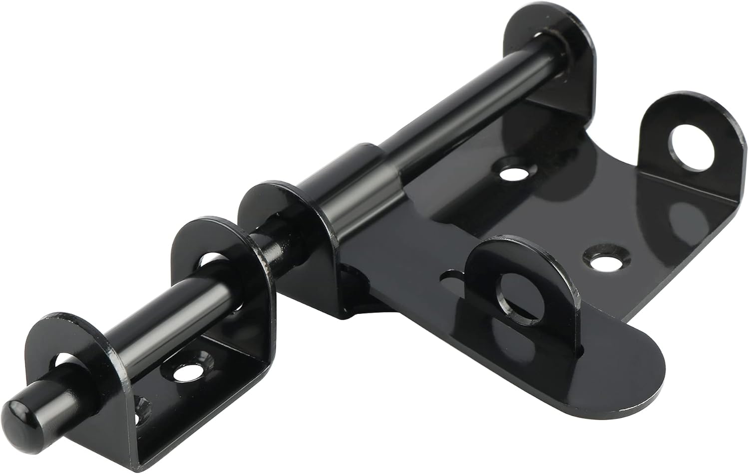 Loquet de porte pour porte coulissante 15 cm avec trou pour cadenas Serrure de porte extérieure ou intérieure, noir - 4
