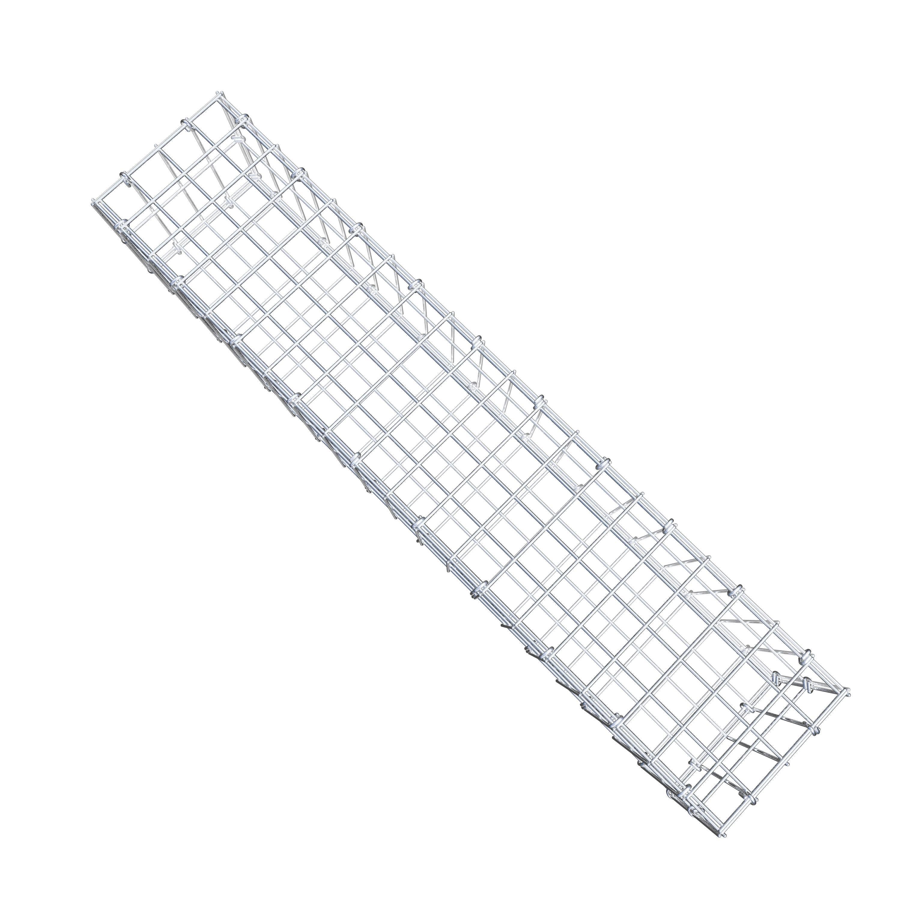 Gavión de acero galvanizado 100x20x20cm (LxAxP), malla 5 x 10cm, Anillo en C, jaula metálica para muro o jardín - 8