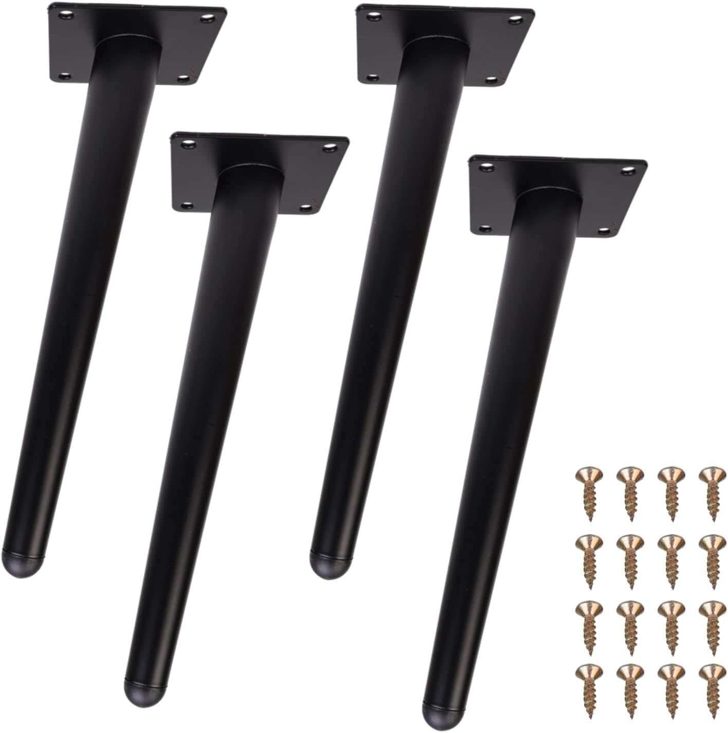 Mysummer Lot de 4 pieds de meubles en bois non peint de 5,1 cm avec