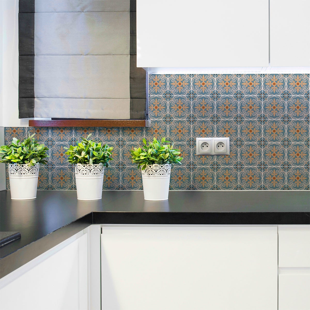 Stickers Cuisine Style Campagnard Vert Foncé Credence Adhesive Pour Cuisine Pvc Carrelage Adhesif Mural Étanche Salle De Bains Stickers Muraux