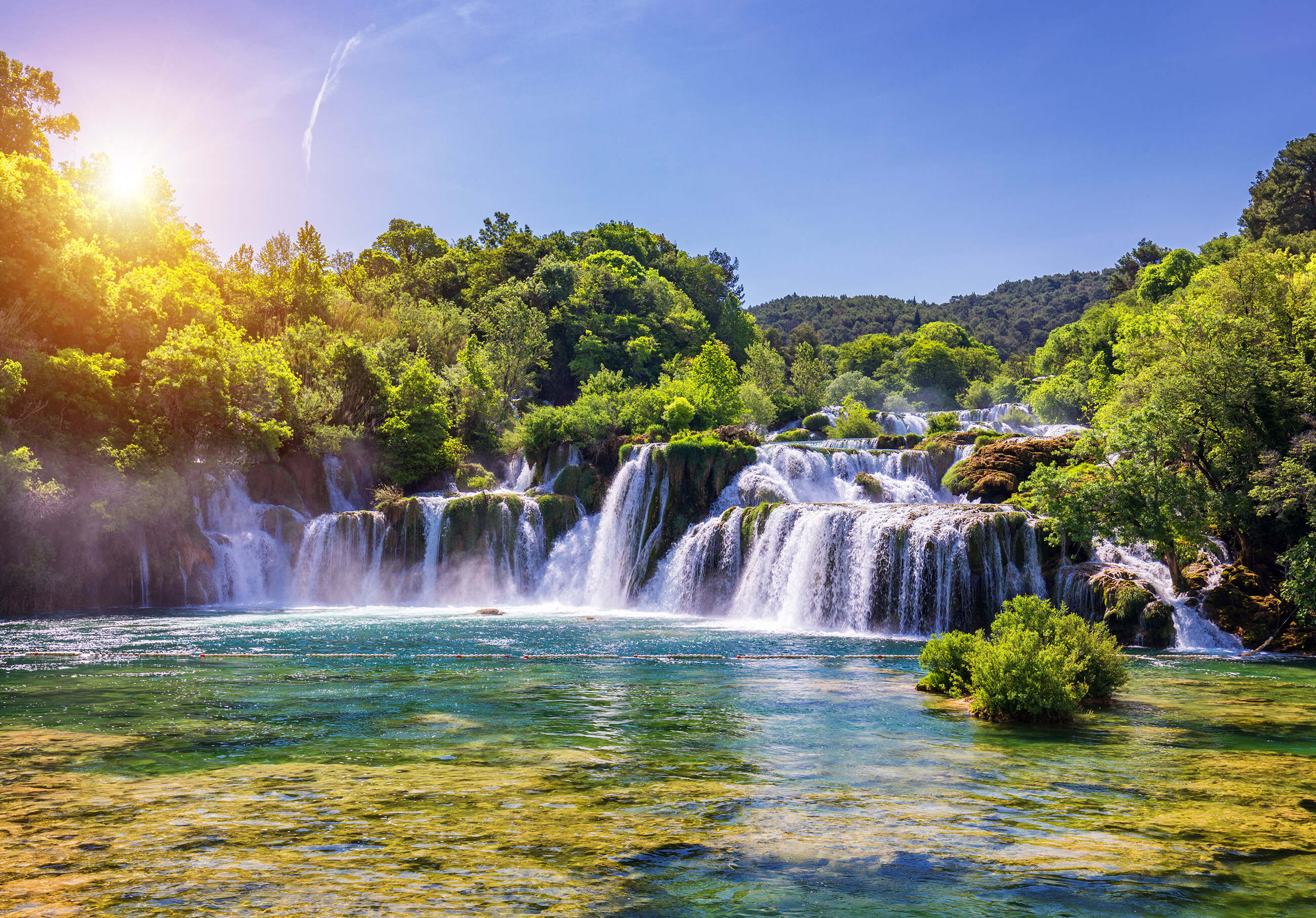 Papel pintado fotografia panorámica cascada paisaje naturaleza 312x219 cm - incluye cola - moderno salon dormitorio papel no tejido