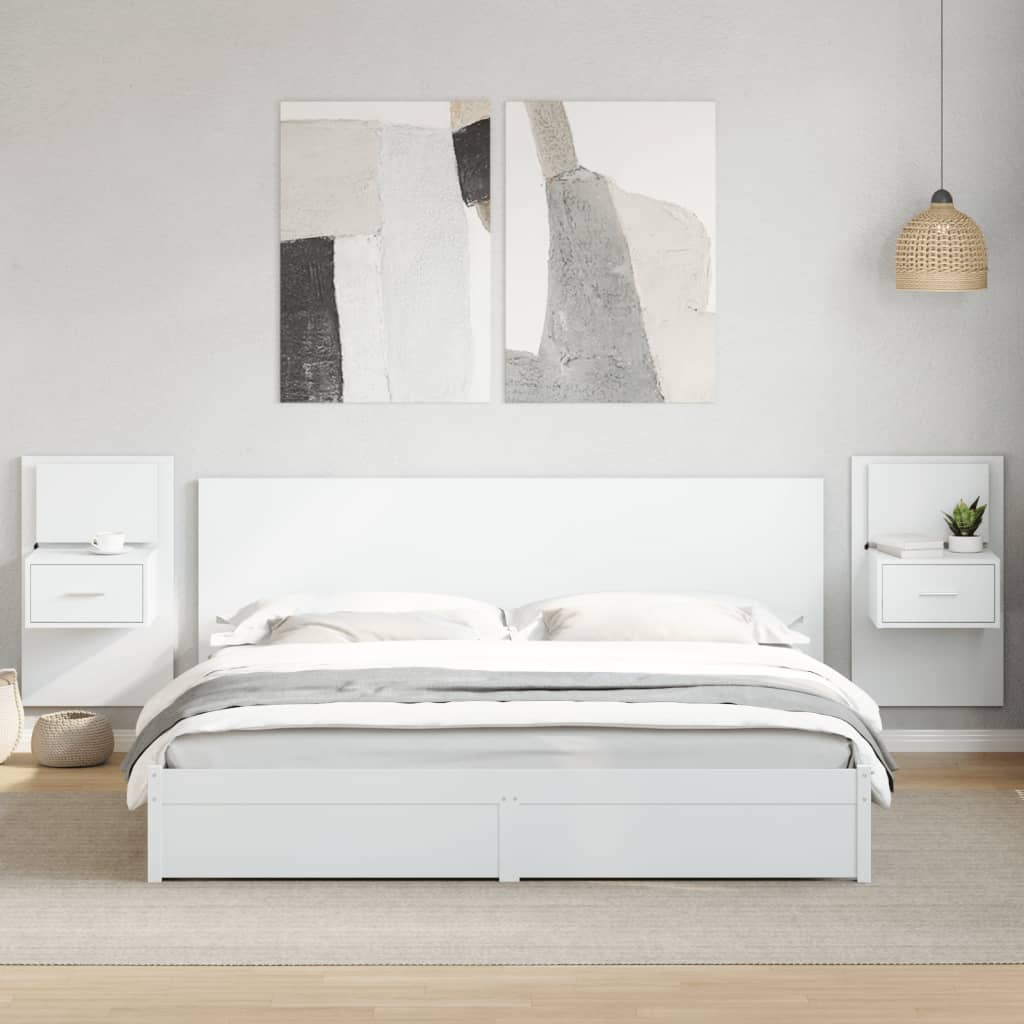 DHHOZAMZ Set di 2 comodini con luce a LED, comodino ad alta lucentezza, LED, multicolore regolabile, comodino, 2 cassetti, per camera da letto, colore: nero