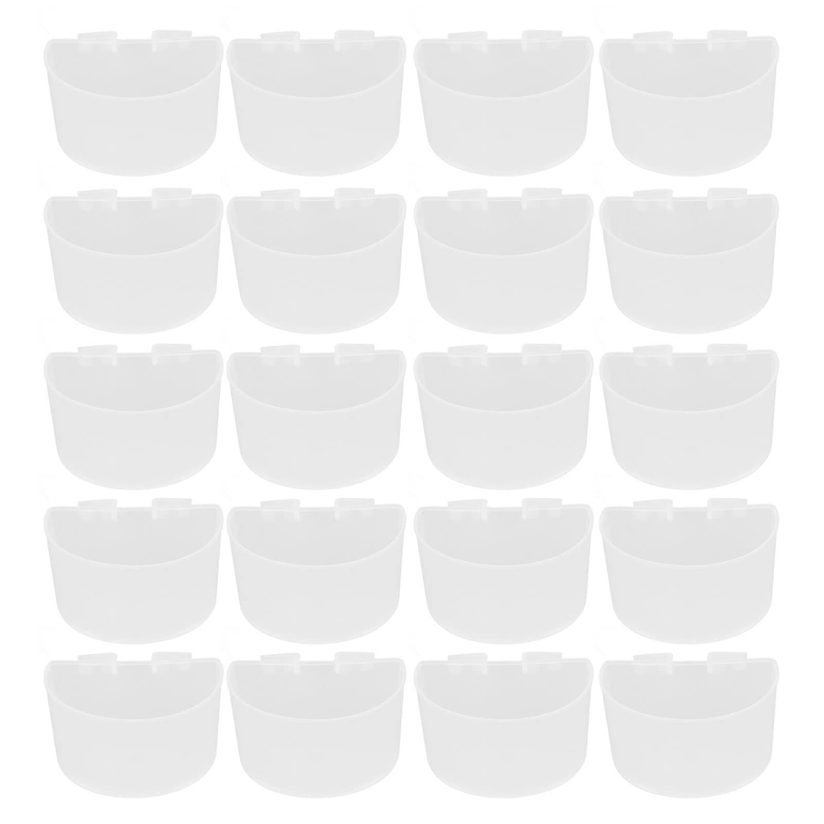 Plastikowa miska na karmę dla ptaków, papug, kubek do karmienia wodą, karmnik do klatki dla ptaków, łatwy i praktyczny zestaw