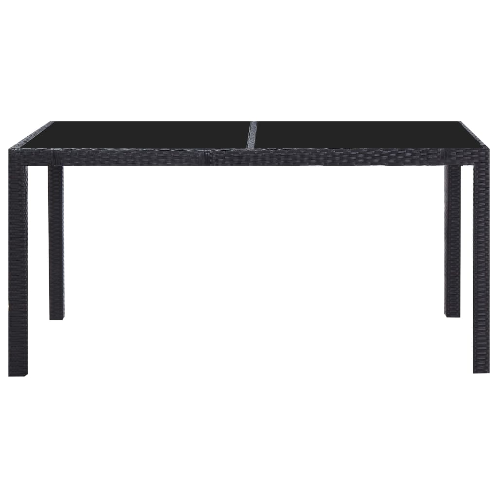 Ensemble à manger d'extérieur 7 pcs Résine tressée Noir vidaXL - 4