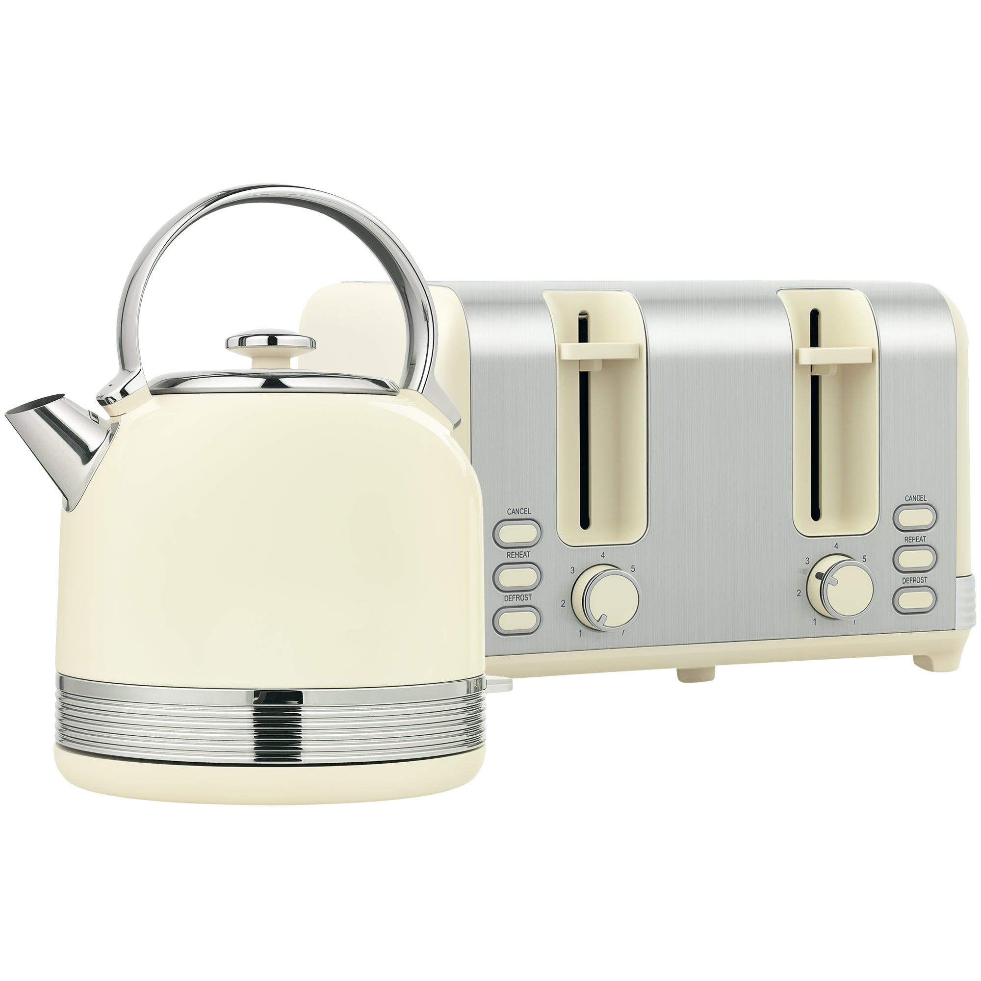 Set Petit Déjeuner Vintage LIVOO - Bouilloire 1.8L Et Grille-Pain Acier Inoxydable