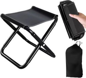 Sgabello Da Campeggio Pieghevole Ultra Leggero Con Borsa – Blu, Porta 90 Kg