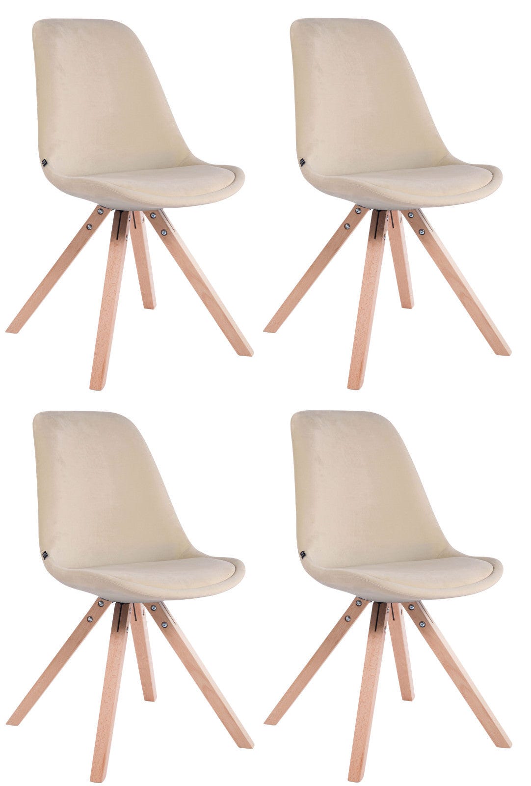 Lot De 4 Chaises Salle à Manger Stanew - Style Vintage Scandinave, Pieds Métal Noir, Confort & Élégance !