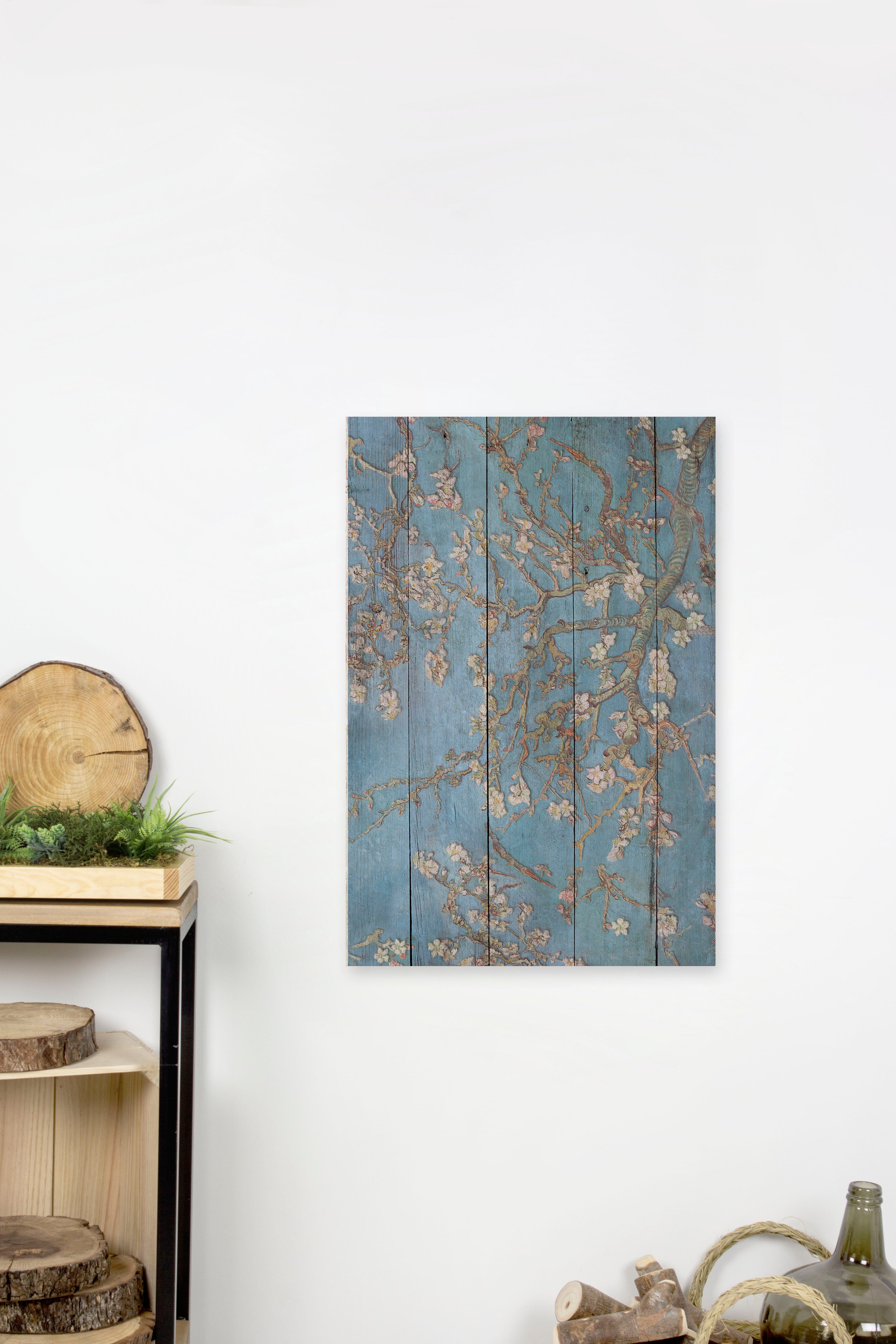 Panneau décoratif en bois 60x40 Amandier bleu - 4