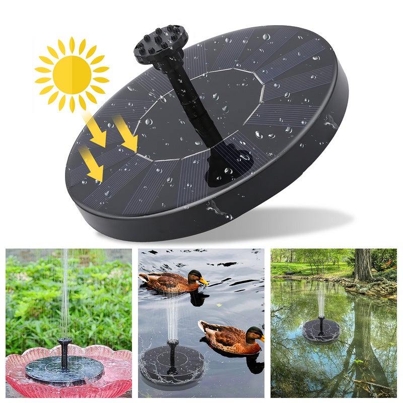 Fuente solar flotante para exteriores bomba de estanque solar de 1,5 w y 7 boquillas para exteriores