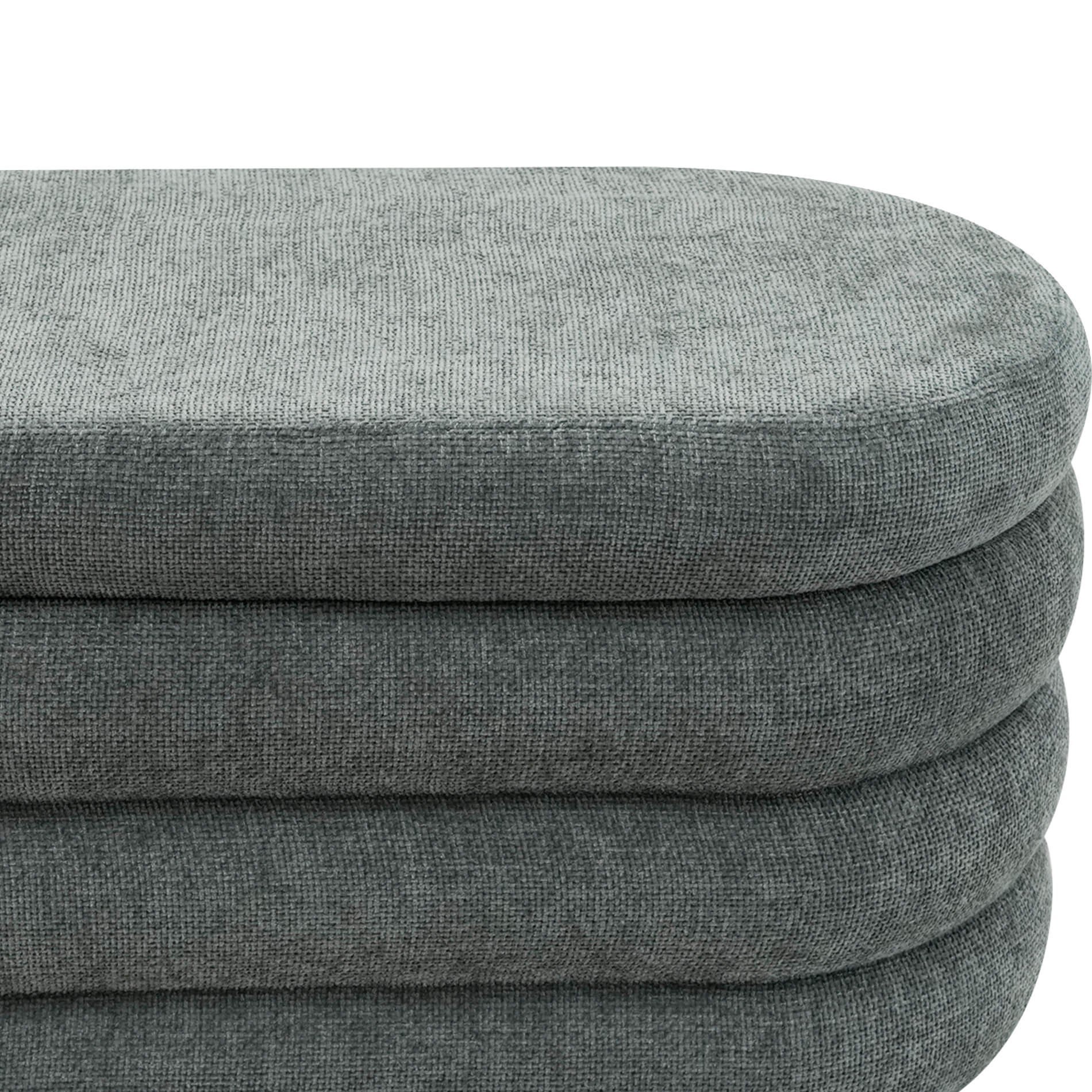 Pouf avec rangement Rebecca Mobili Fagus 38x76x38 Tissu Polyester MDF Gris Moderne - 9
