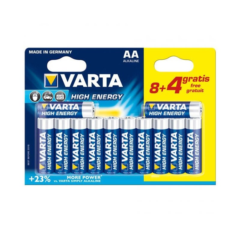 12 Piles LR6 AA VARTA Long Life - 2