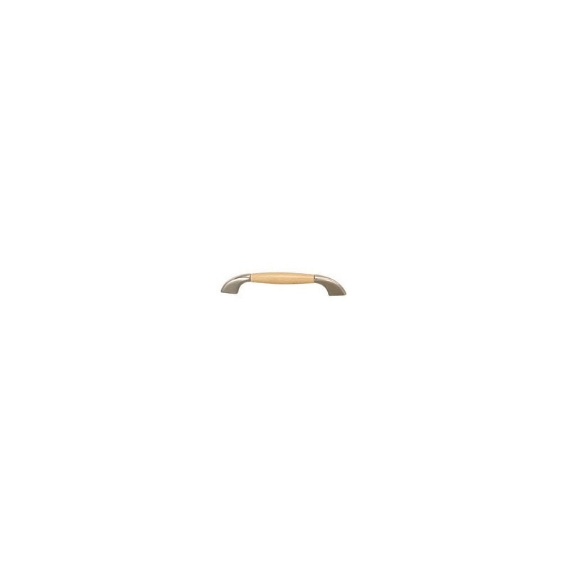 Poignée De Porte Contemporaine Nickel Polie - Entraxe 128 Mm, Longueur 145 Mm - Pour Meubles Et Portes Intérieures