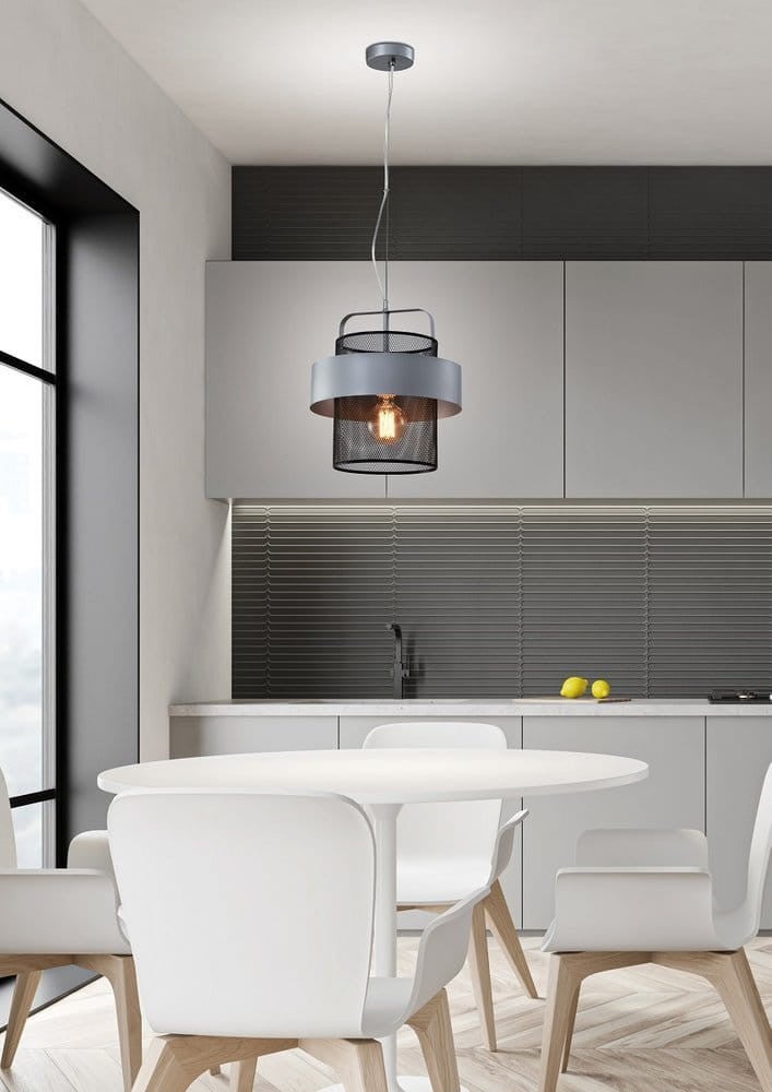 Lampa sufitowa wisząca Fiba czarno-srebrna 1xE27x40W wym: 100 x 30 x 30 cm metal Candellux