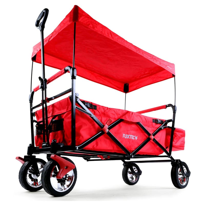 Skladany wózek FUXTEC FX-CT500, czerwony, dach, hamulec, GS certyfikat