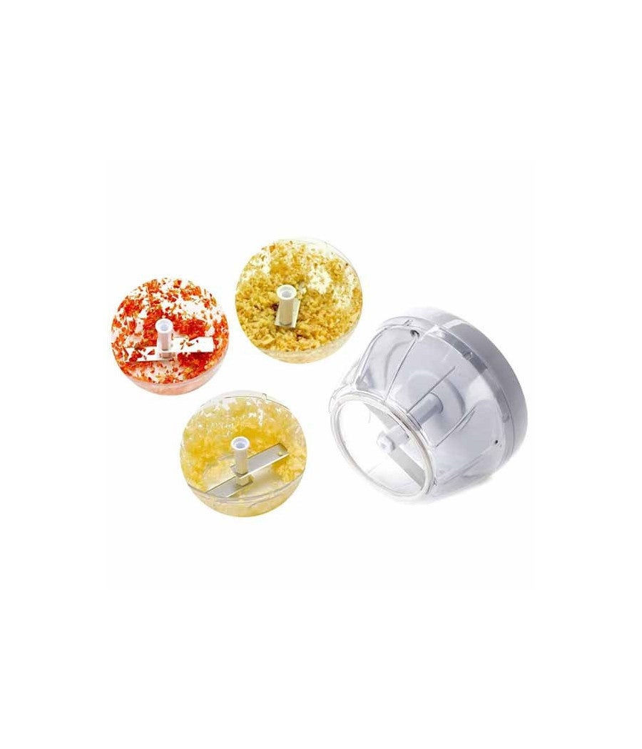 Trade Shop - Tritatutto A Corda Manuale Con Coperchio Tritaverdure Con Cordina Lame Acciaio - - 2