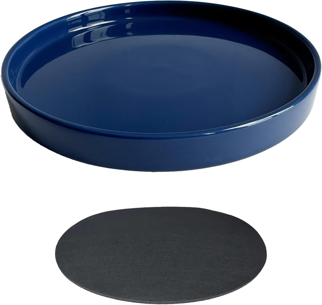 Doniczka ceramiczna w kolorze niebieskim o średnicy zewnętrznej 25 cm, odpowiednia do skrzynek kwiatowych do użytku wewnątrz i na zewnątrz (1 szt.)