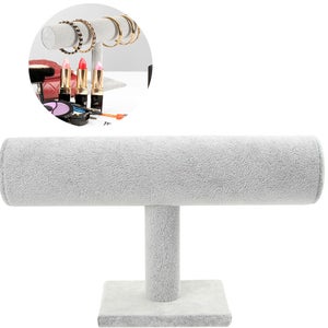 2 Pièces Présentoir Bracelet Vertical Velours - Porte Chouchou Barre En T Pour Bijoux Et Montres