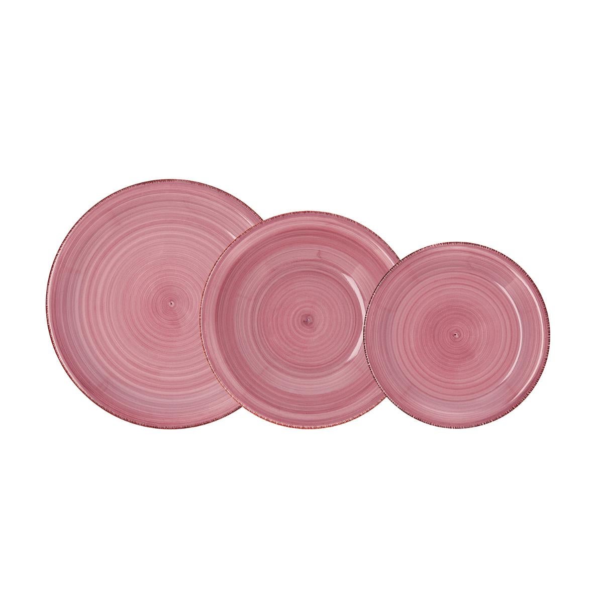 Quid Vajilla Cerámica 12 Piezas, 4 Personas Vita Peoni, Evite Dejar Los Platos En El Lavavajillas Una Vez Este Haya Finalizado Rosa , Leroy Merlin