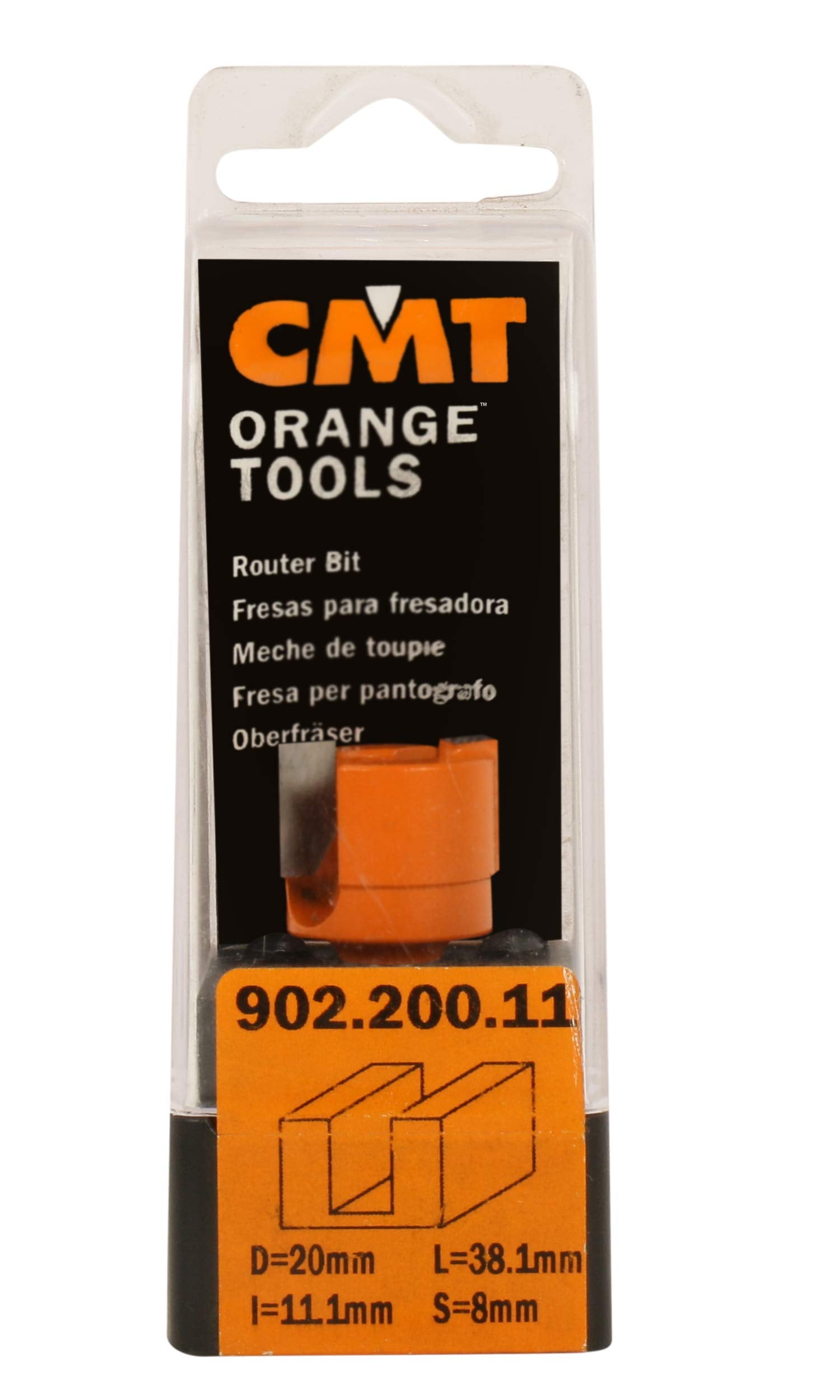 Fresa CMT Orange Tools 702.240.11 Para Pernios, Diámetro 24 Mm, Vástago 12.7 Mm, Longitud 57.15 Mm