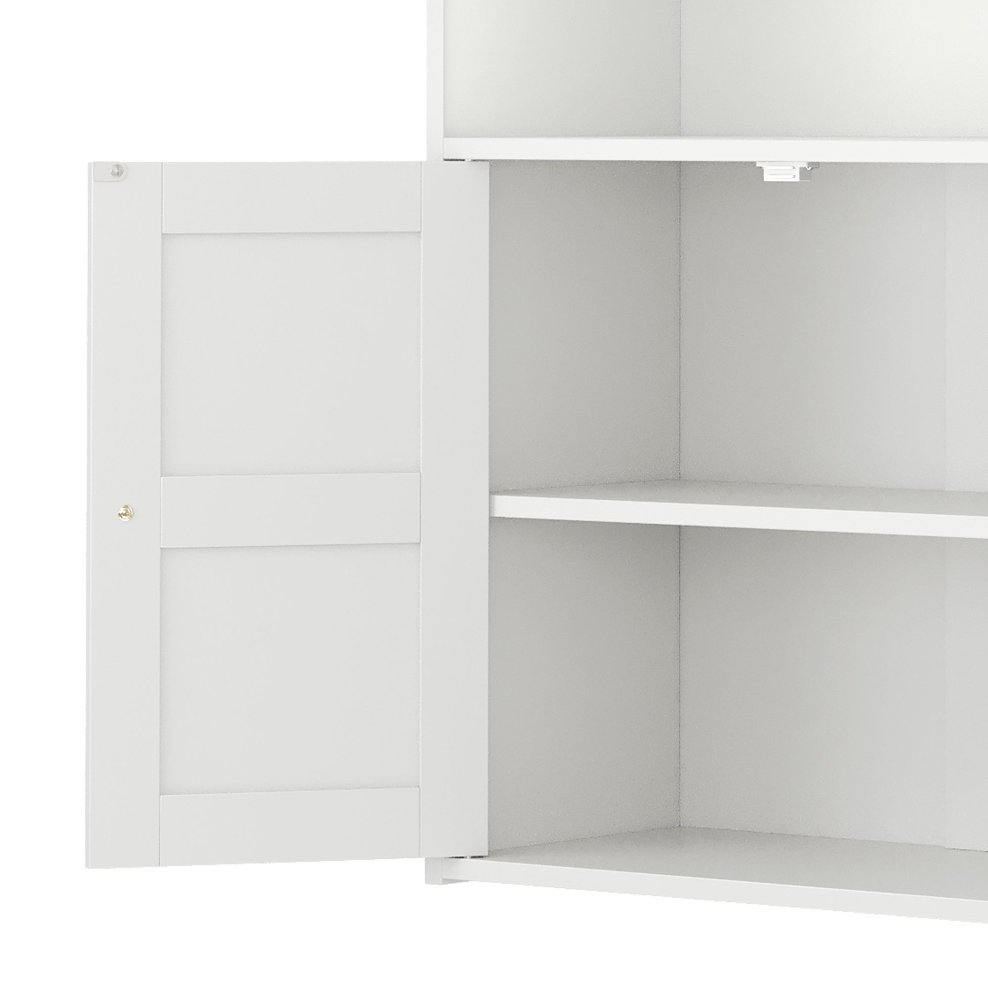YITAHOME Estantería 4 Niveles con Puertas y Armarios Blanca (60x30x159) - 8