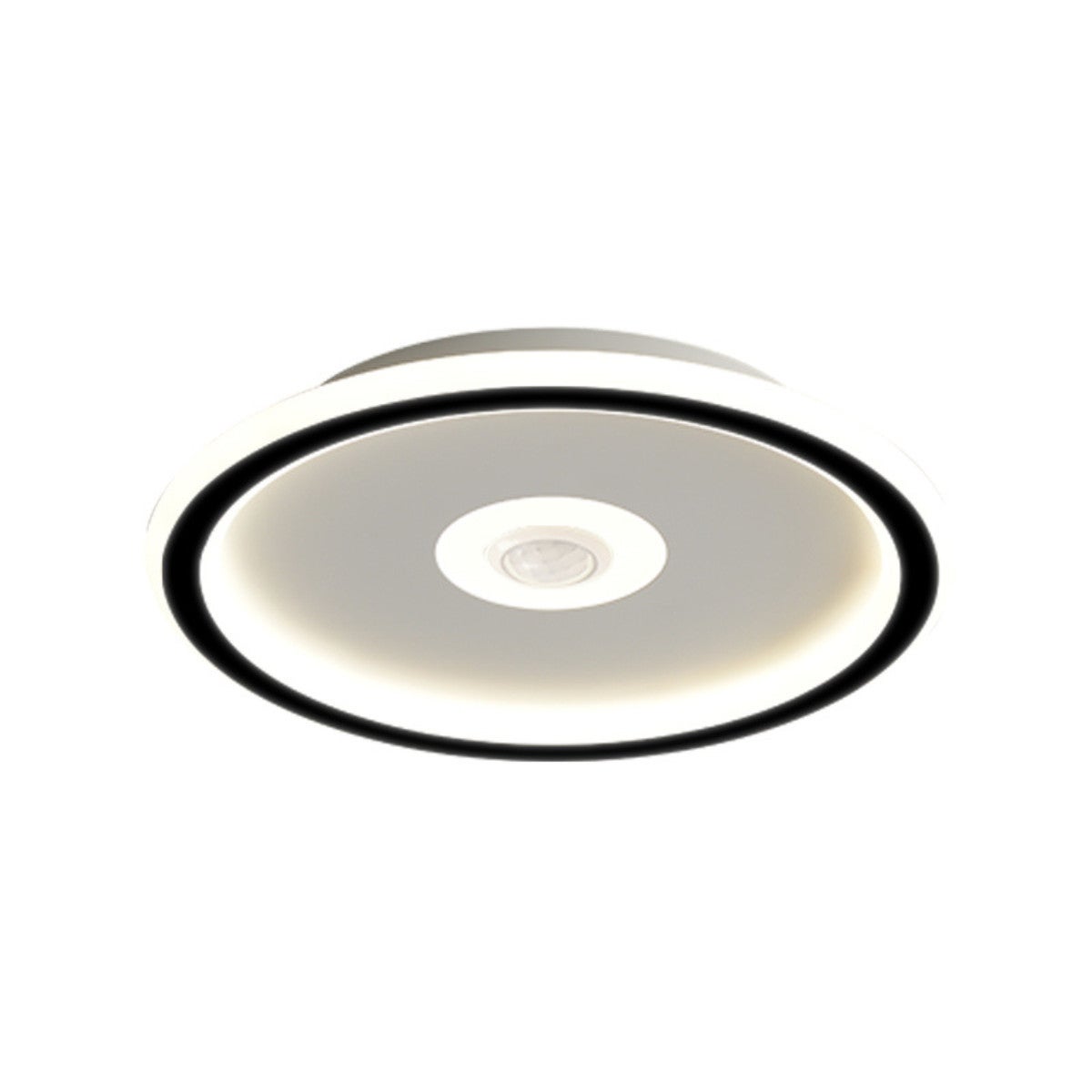 Plafon Slim Motion okrągły czarno-biały LED 24W 4000K 1800lm z czujnikiem ruchu wym: 4,5 x 30 cm IP20 metal Abigali