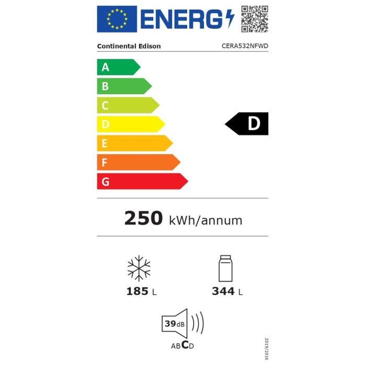 Réfrigérateur américain Continental Edison CERA532NFWD 529 L No Frost distributeur d eau blanc - 4