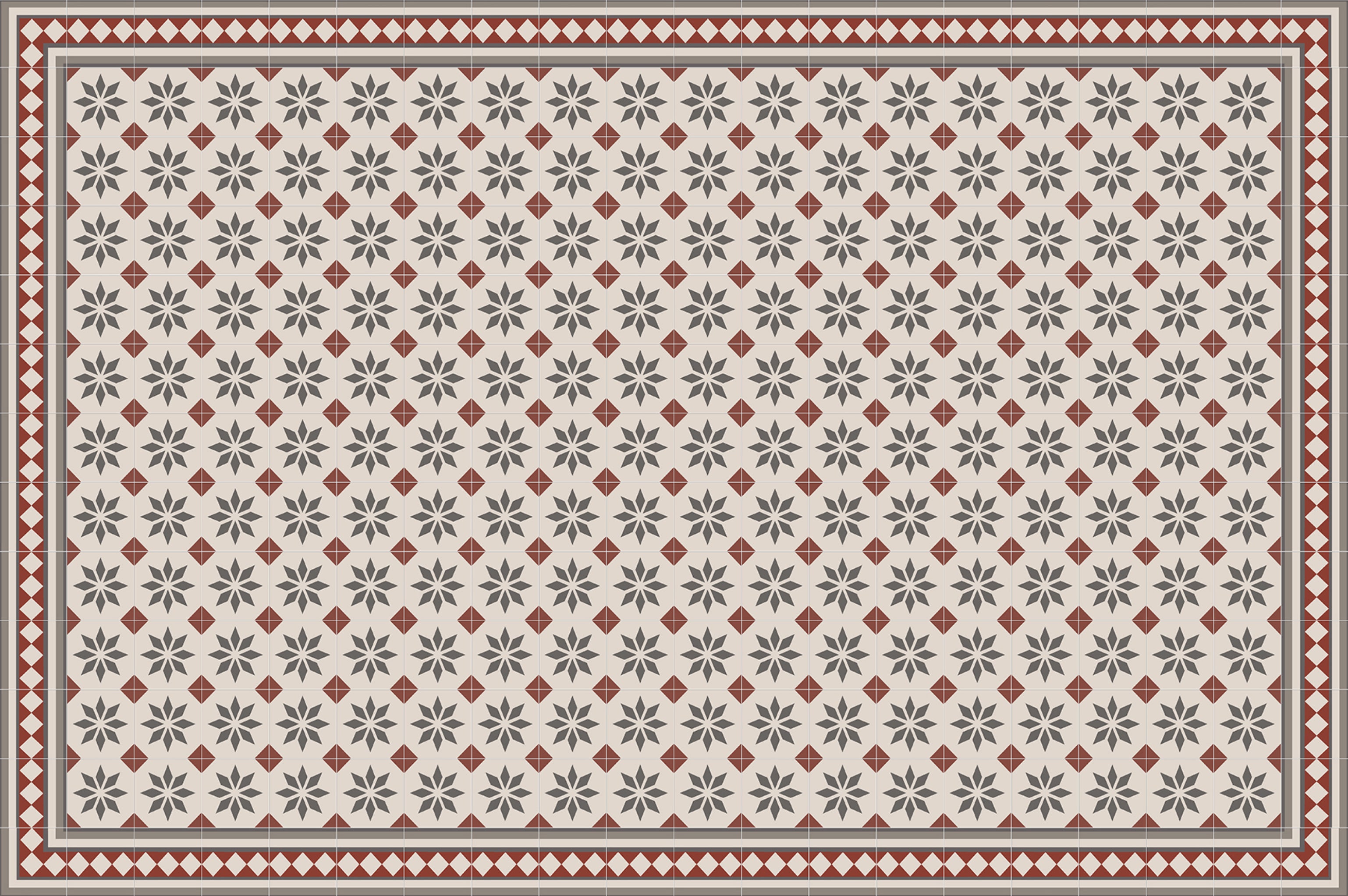 Tapis antidérapant en vinyle Jolie 133x200 cm - PVC imprimé, lavable, ignifuge, pour le salon ou la cuisine, style hydraulique - 2