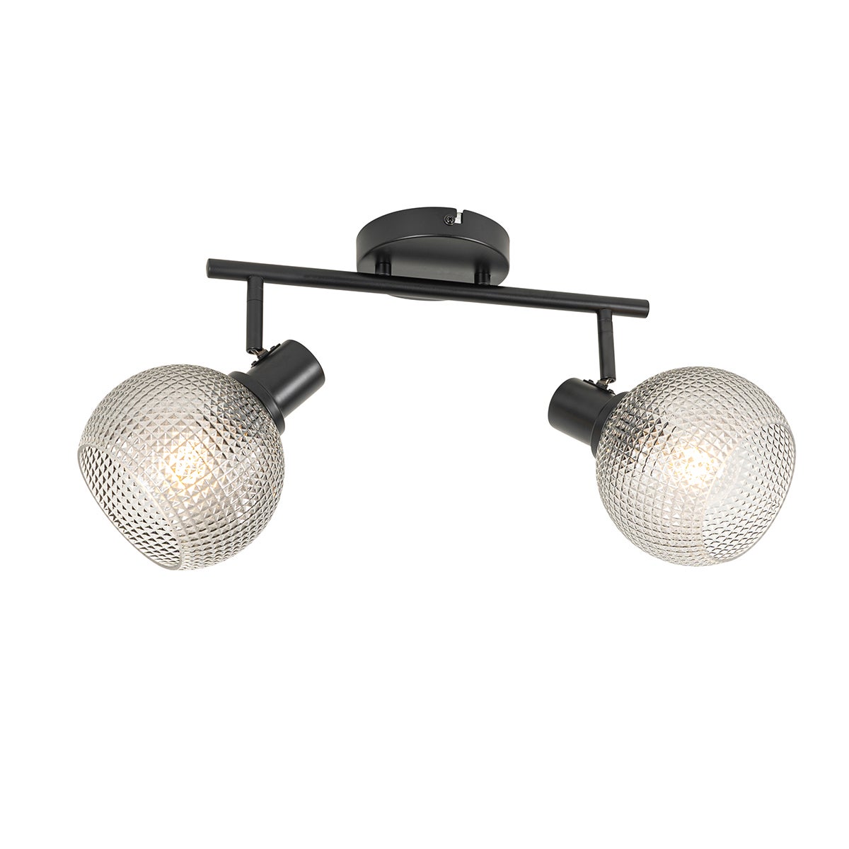 Designerski reflektor czarny z dymionym szkłem 2-światła - Chico