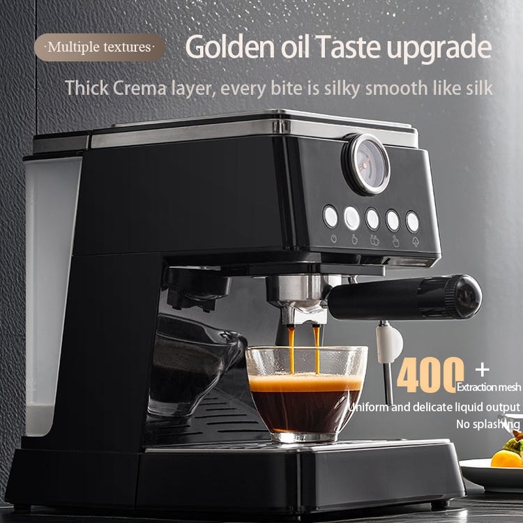 Machine à expresso semi-automatique petits grains de café maison extraction haute pression vapeur tout-en-un bureau - 4