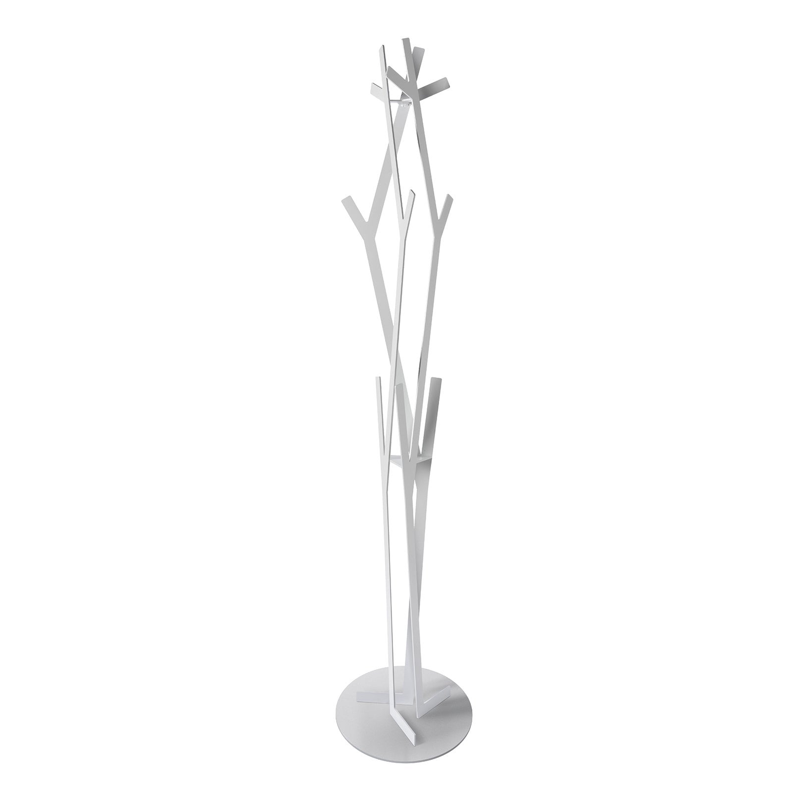 Wieszak na ubrania Uty Ø30x178 cm z żelaza, wolnostojący, minimalistyczny nowoczesny design do przedpokoju lub biura, made in Italy, biały marmur