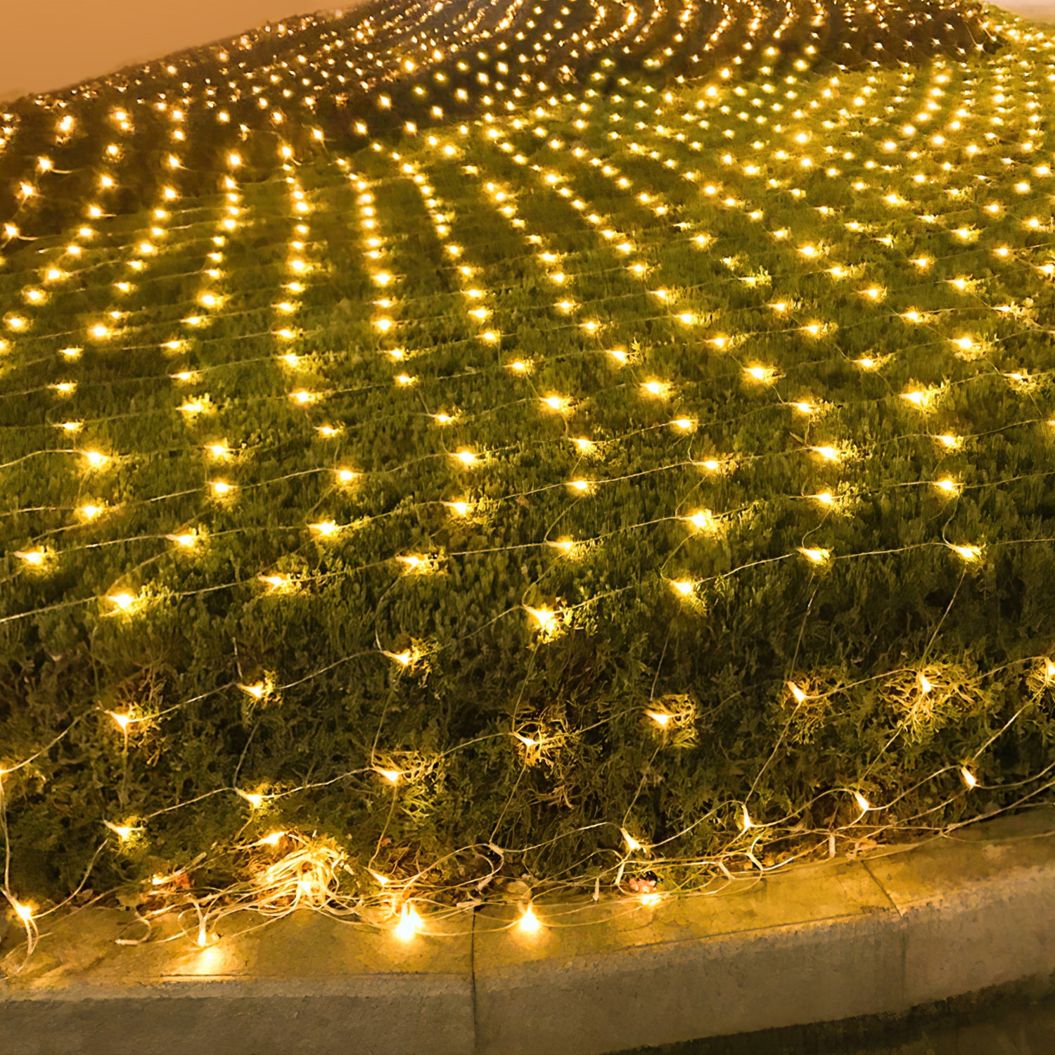 4.5x1.6M Rete luminosa solare Bianco caldo Catena luminosa con 8 modalità Tenda luminosa natalizia all'interno all'esterno - 6