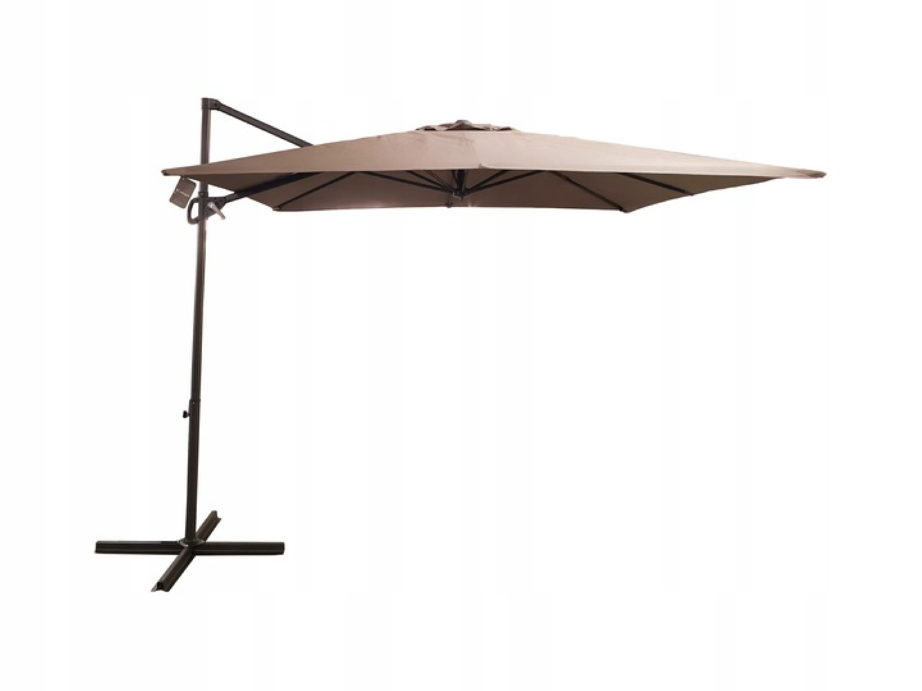 Duży solidny rozkładany regulowany parasol ogrodowy 300cm Austin beżowy