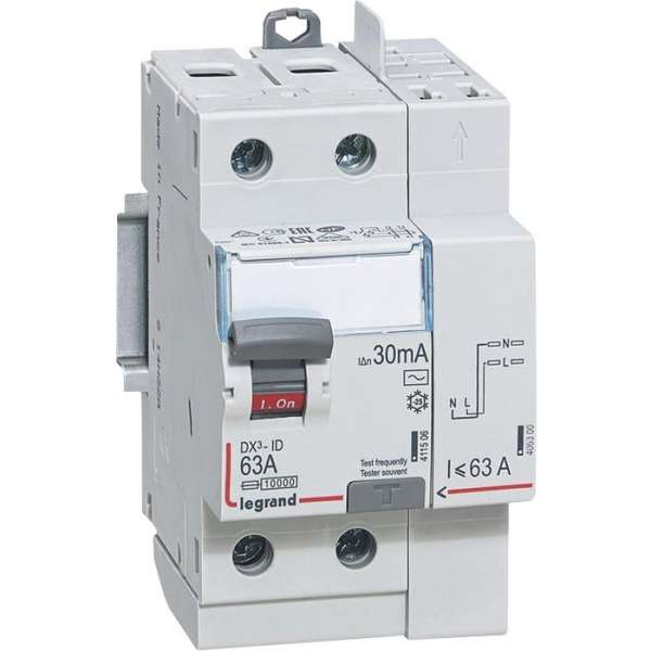 Wyłącznik różnicowoprądowy Legrand DX³-ID 30 mA 250 V szary solidny