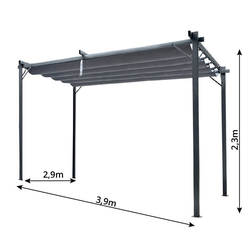 Metalowa pergola 3x4m 4iQ Group do ogrodu szara - 2