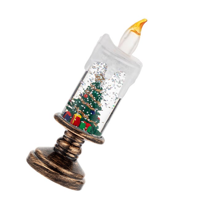 1 Pç. Vela LED de Natal, Luzes de Natal para Globo de Neve, Velas sem Chama de Natal, Decoração Festiva (Árvore de Natal)