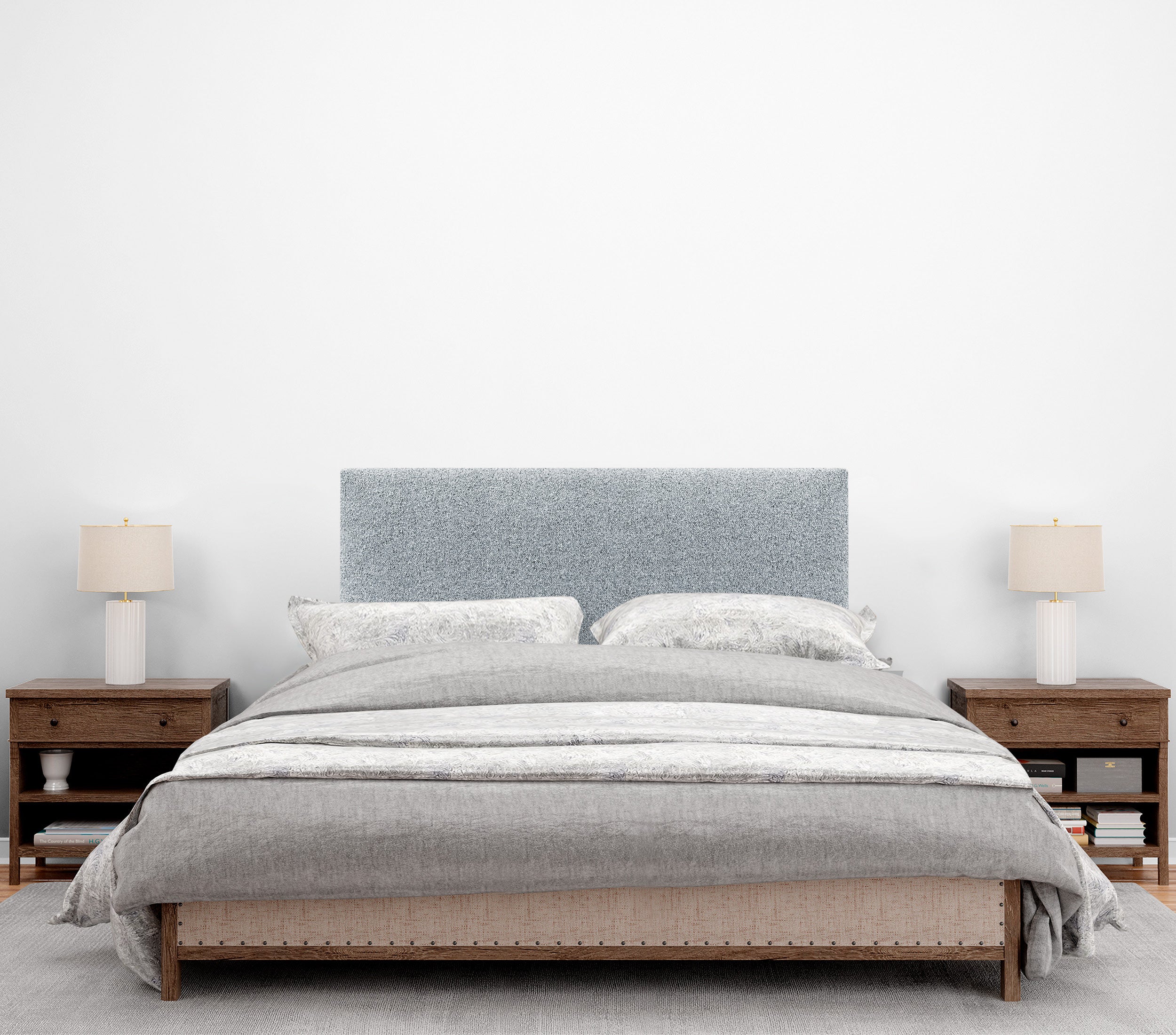DHOME Cabecero de Tela AQUALINE Liso cabeceros Cabezal tapizado Cama Lujo (Tela Gris Perla, 95cm (Camas 70/80/90)) - 4