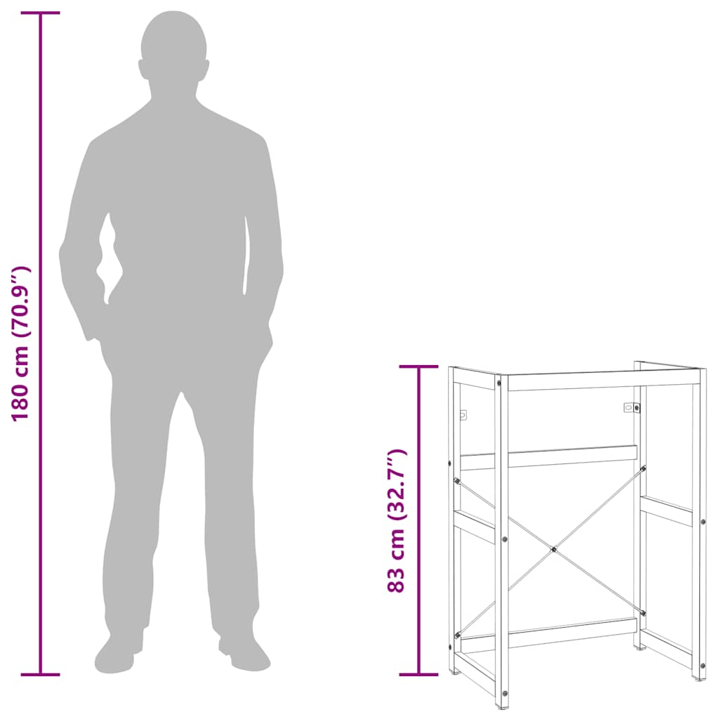 Maison Exclusive - Struttura per Lavabo da Bagno Nera 59x38x83 cm in Ferro - 9
